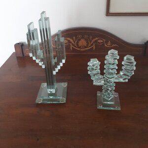 Lot - Two Glass Cacti